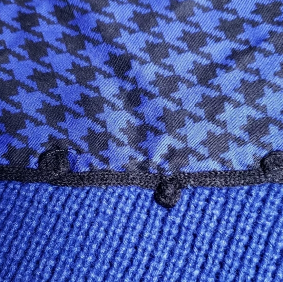 Vintage 80s Retro CHAUS Bow Sweater 2X Blue Black - Picture 8 of 12